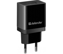 Сетевое зарядное устройство Defender EPA-10 Black, 1xUSB, 5V/2.1A, Package (83572) (6505065)