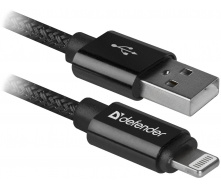 Кабель Defender ACH01-03T PRO USB2.0 AM-Lightning Black 1m (87808) (6499804)