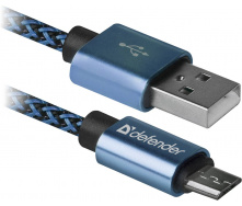 Кабель Defender USB08-03T USB(AM)-MicroBM 1.0m Blue (87805) (6488848)