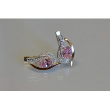 Серебряные серьги Sil с элементами золота 078s-1 Розовый (Sil-917)