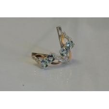 Серьги серебряные Sil 076s-2 Голубой (Sil-950)