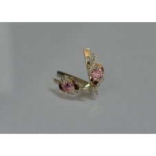 Серебряные серьги Sil с золотыми накладками 128s-12 Розовый (Sil-1040)
