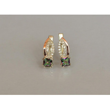 Серебряные серьги Sil с золотыми вставками 136s-14 Мистик (Sil-1248)