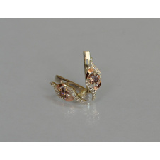 Серебряные серьги Sil с золотыми накладками 128s-2 Коричневый (Sil-1030)