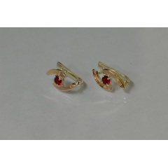 Серебряные серьги Sil 113s-4 Красный (Sil-884) Никополь