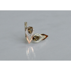 Серебряные серьги Sil с золотыми накладками 132s-13 Коричневый (Sil-728) Ізмаїл