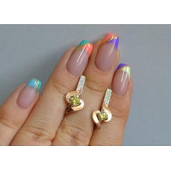 Серебряные серьги Sil с золотыми вставками 142s-6 Желтый (Sil-1133) Курінь