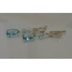 Серьги серебрянные Sil Myau с золотыми пластинами и фианитами 099s-10 Лаванда (Sil-681) Київ