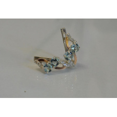 Серьги серебряные Sil 076s-2 Голубой (Sil-950) Київ
