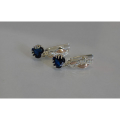 Серьги Sil сердце в руках 102s-2 Танзанит (Sil-933) Чорноморськ