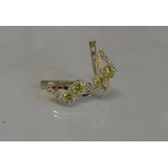 Серьги серебряные Sil 076s-7 Перидот (Sil-955) Киев