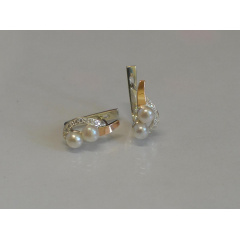 Серебряные серьги Sil с жемчугом 109s-3 Белый (Sil-911) Нікополь