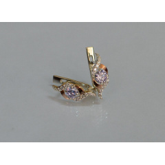 Серебряные серьги Sil с золотыми накладками 128s-7 Фиолет (Sil-1035) Павлоград