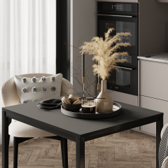Обеденный стол Art in Head Brevity Loft mini 670х750х670 Графит/Чёрный металл (TB03070000030) Оріхів