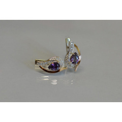 Серебряные серьги Sil с элементами золота 078s-15 Мистик (Sil-931) Харьков