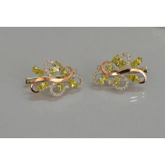 Серебряные серьги Sil с золотыми вставками 151s-4 Желтый (Sil-1078) Черкаси