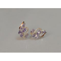 Серебряные серьги Sil с золотыми пластинами 152s-8 Фиолет (Sil-1067) Тернопіль