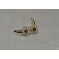 Серебряные серьги Sil 115s-7 Красный (Sil-869) Ворожба