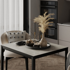 Обеденный стол Art in Head Brevity Loft mini 670х750х670 Ателье светлый/Чёрный металл (TB03040000030) Енергодар