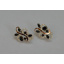 Серебряные серьги Sil с золотыми вставками 151s-3 Черный (Sil-1077) Фастов