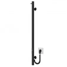 Полотенцесушитель электрический Deffi Chloe 30x900 нержавеющая сталь, черный, JD04