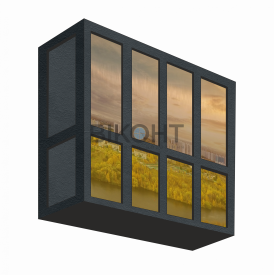 Французький балкон Rehau ламінація антрацит тонування бронза бічні сендвіч