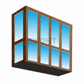 Французький балкон Rehau ламінація коричневий скло повністю