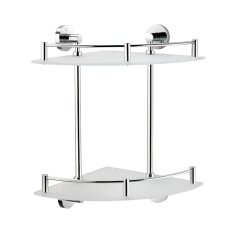Полка двойная Stellaforme Classic 270х395 угловая матовое стекло хром Одеса