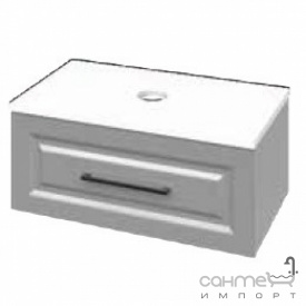 Подвесная тумба с столешницей под настольную раковину Mirater Денвер 100 серая