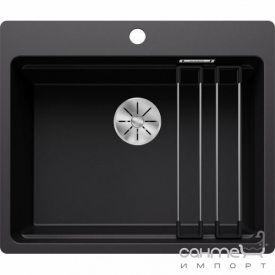 Прямоугольная кухонная мойка на одну чашу Blanco Etagon 6-F Silgranit 527684 темная скала