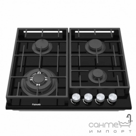 Газовая варочная поверхность на четыре конфорки Fabiano FHG 8244 VGHT Black Glass черное стекло
