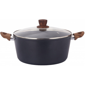Кастрюля классическая с крышкой Bravo Chef 26 см 4.9 л Черный (6859889)