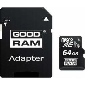 Карта памяти GoodRam microSDXC 64GB Class 10 UHS I (M1AA-0640R12) + SD адаптер (6475884)