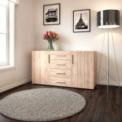 Комод с дверцами Tobi Sho Keelin ST-0004 на 4 ящика для гостиной, 1500х820х520 мм Сонома Южноукраинск
