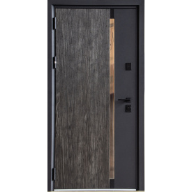 Вхідні двері металеві Еліас Е16 із склопакетом дуб англійський/дуб крафт