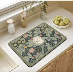 Килимок для сушіння посуду на кухню Hoz Drain Pad Obantic Green S 30х40 см Разноцветный (SK001662) Хмільник
