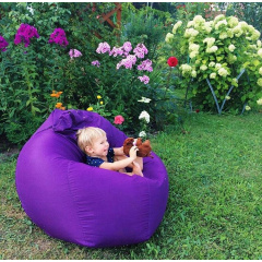 Кресло-мешок груша Оксфорд Waterproof 2XL 85х80х85 см iQmebel Фиолетовый сьемный чехол Полтава