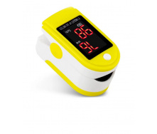 Пульсоксиметр на палец JZK-301 для изменения пульса и сатурации крови Pulse Oximeter Yellow + чехол (MAS40450)