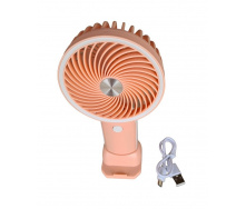 Вентилятор ручной аккумуляторный с подставкой для телефона Mini Fan HX09-1 Персиковый с белым