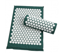 Коврик массажно-акупунктурный с подушкой Life style Acupressure Mat and Pillow Set 64х40см Темно-зеленый