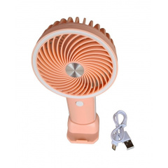 Вентилятор ручной аккумуляторный с подставкой для телефона Mini Fan HX09-1 Персиковый с белым Киев
