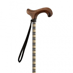 Трость телескопическая MQ Perfect MQ551 Beige Tartan - manico derby legno 55-94 см Комбинированный Красноград