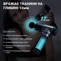 Перкуссионный ручной массажер для тела Pro Booster вибрационный ударный электромассажер (Y10) Черкассы