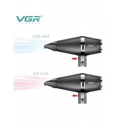 Профессиональный фен для сушки и укладки волос с ионизацией VGR V-451 2200W 3 насадки Київ