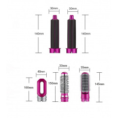 Мультистайлер для волос RIAS Hot Air Styler 5в1 с феном 1000W Grey/Pink (3_02764) Весёлое