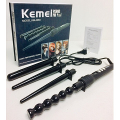 Плойка для волос Kemei FERRO PRO KM4083 4in1 220V 55W Черная Київ