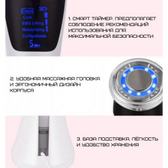 Микротоковый массажер для лица с функцией EMS + Фототерапия Black Owl Белый (275) Киев