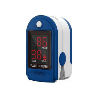 Пульсоксиметр Heal Force Fingertip Pulse Oximeter Синий + многоразовая черная маска в подарок (0227)