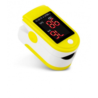 Пульсоксиметр на палец JZK-301 для изменения пульса и сатурации крови Pulse Oximeter Yellow + чехол (MAS40450)