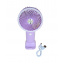 Вентилятор ручной аккумуляторный с подставкой для телефона Mini Fan HX09-1 Сиреневый с белым Білгород-Дністровський
